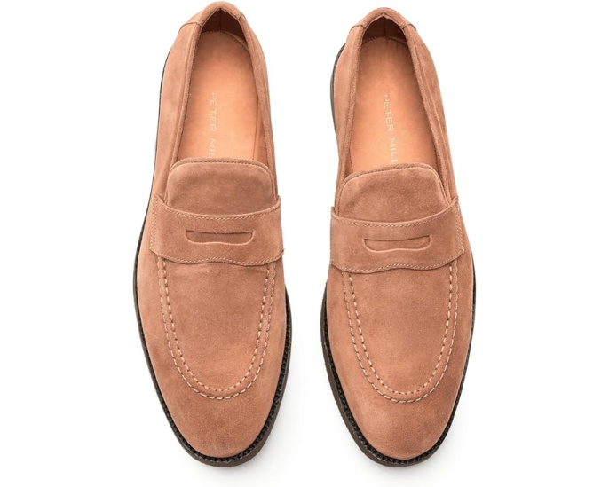 Замшевые лоферы Peter Millar Madison Penny с миндалевидным носком