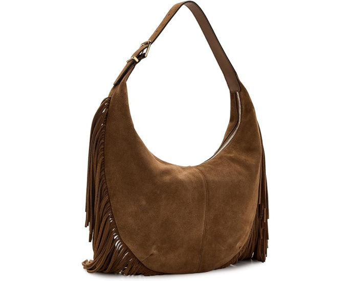 Сумка Madewell The Essential Curve Medium Shoulder Bag с бахромой из замши