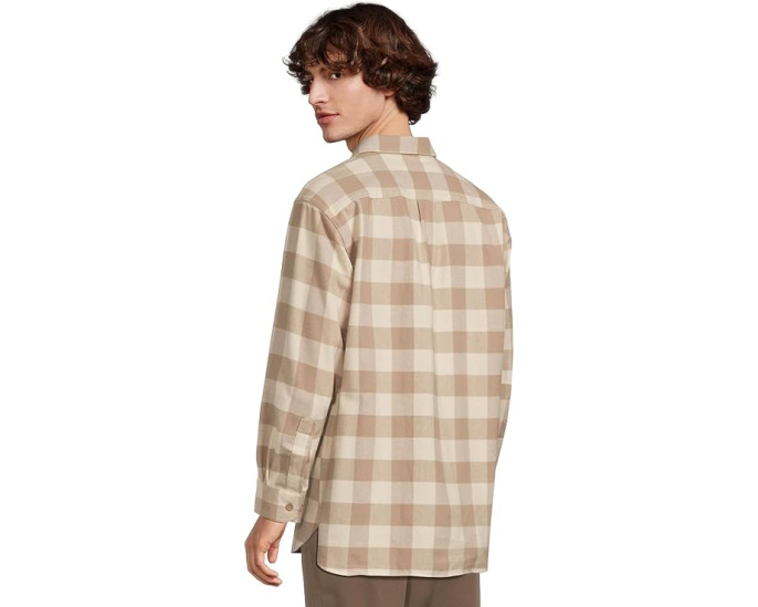 Рубашка L.L.Bean из замши в клетку традиционного кроя