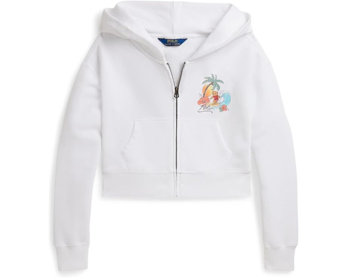 Детский худи Polo Bear Terry Boxy Full Zip Hoodie от Polo Ralph Lauren в белом цвете