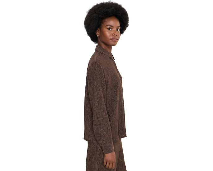 Рубашка Woven Plisse с воротником классического кроя Eileen Fisher