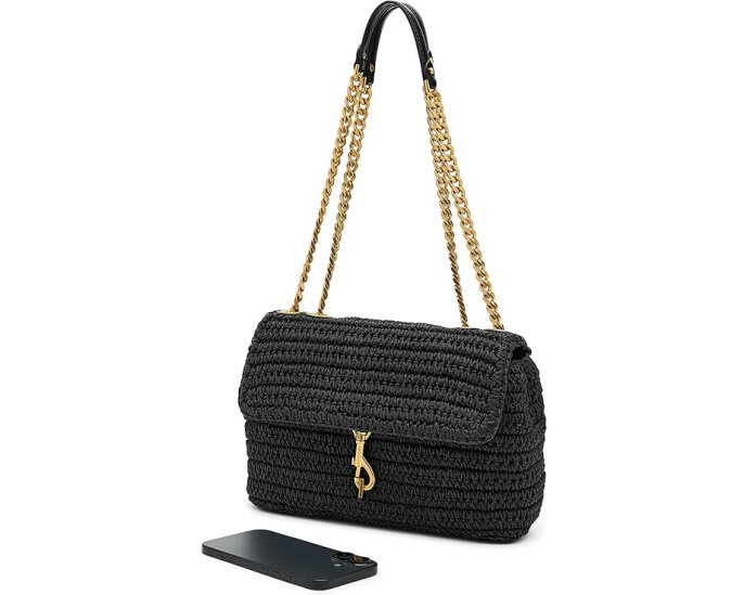 Сумка кроссбоди Rebecca Minkoff Edie MD с длинной цепью и узором