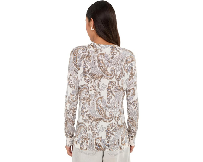 Свитер Lauren Ralph Lauren Petite Paisley Cotton-Modal с узором пейсли