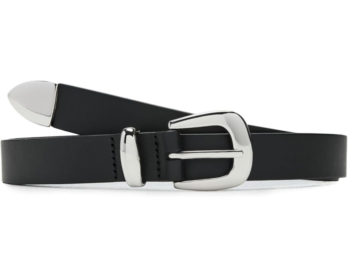 Узкий кожаный ремень Madewell Skinny Leather Western с металлической пряжкой