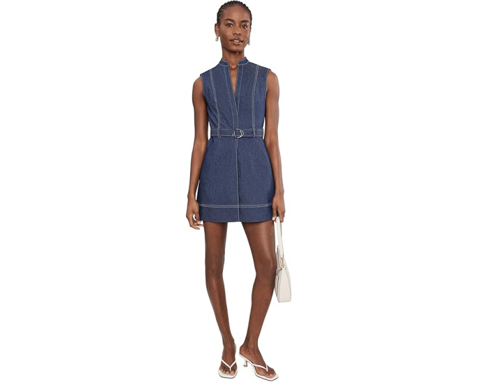 Комбинезон с faux denim и поясом Adrianna Papell