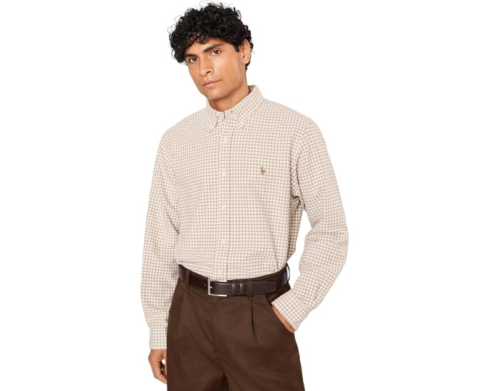 Клетчатая рубашка поло Polo Ralph Lauren Classic Fit Gingham Oxford Shirt