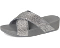 Сандалии Lulu Crinkled-shimmer Cross Slides от FitFlop с блестками