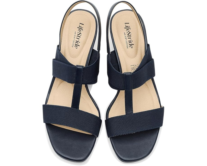 LifeStride сандалии Sweet Slingback с открытым носком и устойчивым каблуком