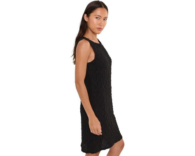 Платье Petite Bubble Jacquard Bateau Neck от Eileen Fisher черное
