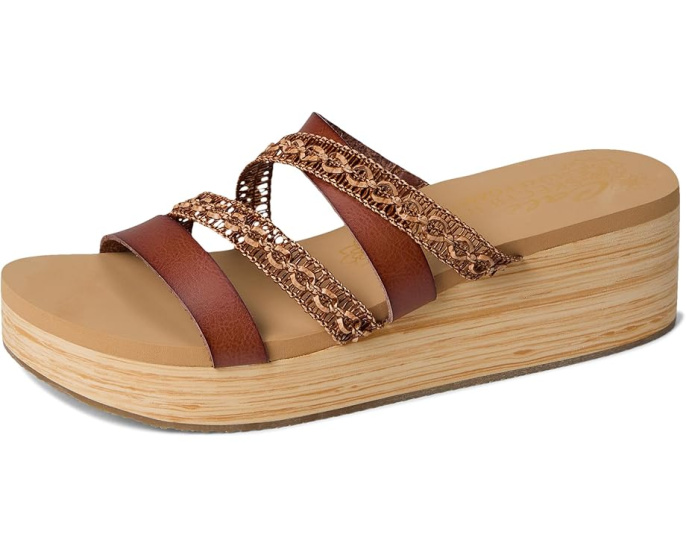 Сандалии Skechers Summers на клине с ремешками и стелькой Luxe Foam