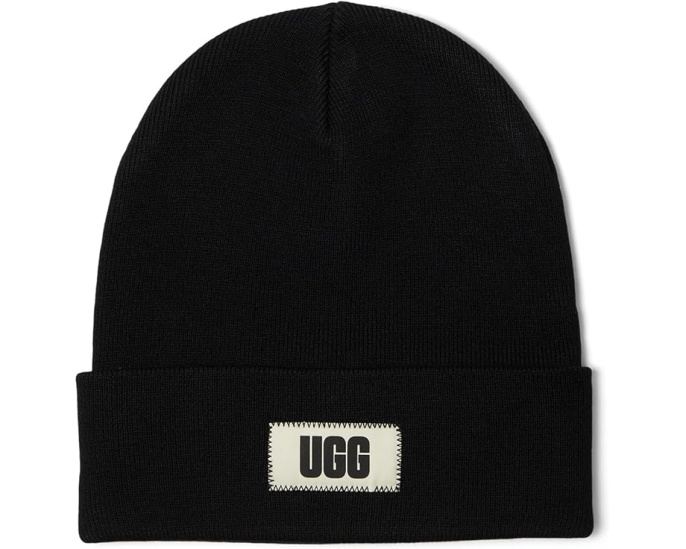 Вязаная шапка UGG High Crown Beanie черного цвета