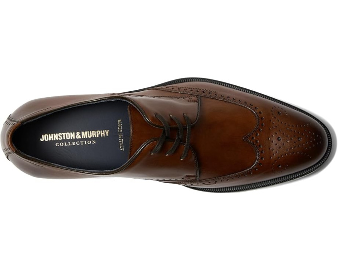 Оксфорды Johnston & Murphy Flynch Wing Tip из кожи со стеганым носком