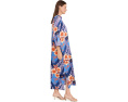 Кафтан Natori Magnolia Printed Satin Mandarin Caftan из сатина с принтом