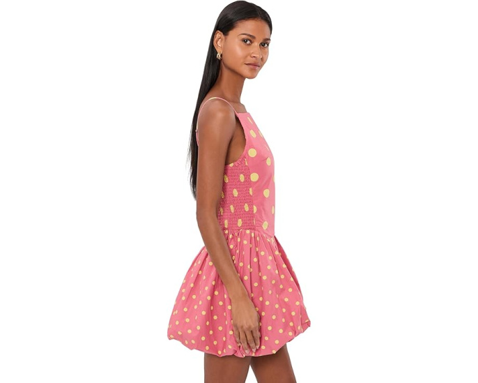 Мини-платье Misty Free People в горошек с регулируемыми бретелями