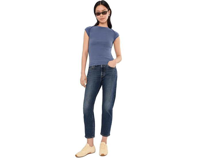 Кроп-джинсы Levi's Womens 501 с прямым кроем и классическим дизайном