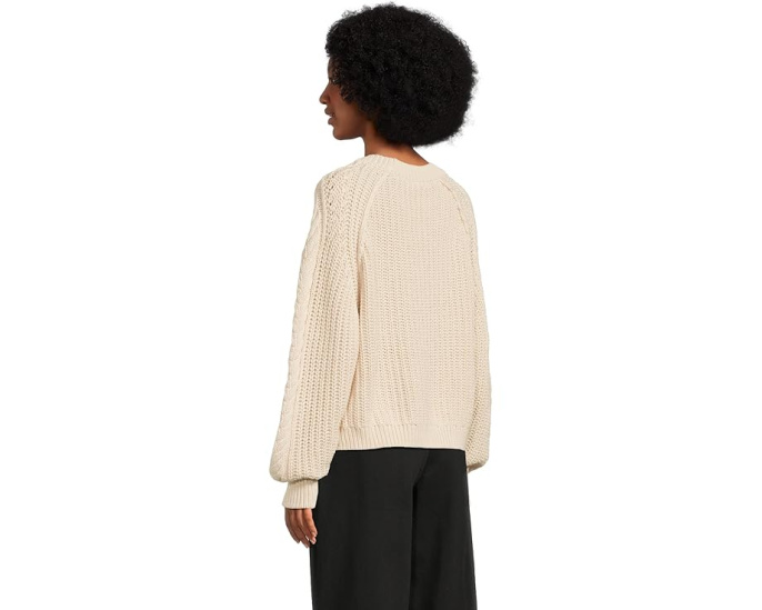 Свитер Free People Frankie Cable с рельефным узором и округлым вырезом