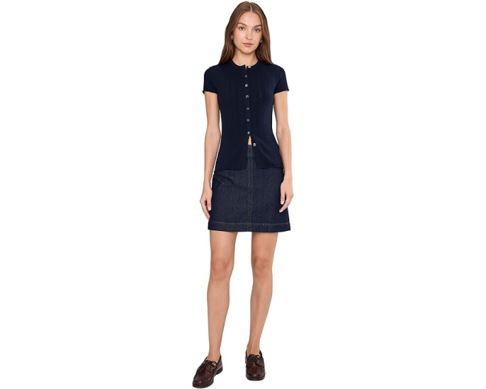 Мини-юбка Madewell Clean Mini Skirt Rinse Wash с эффектом потертости