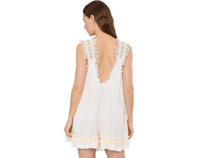 Ромпер Wish Me Luck Romper Free People из сатина с кружевом