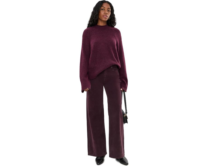 Брюки AG Jeans Saige Wide Leg из вельвета, посадка мидл-райз