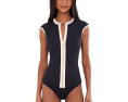 Seafolly Солнцезащитный топ Bandwave Cap Sleeve Sunvest