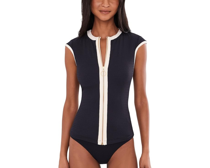 Seafolly Солнцезащитный топ Bandwave Cap Sleeve Sunvest