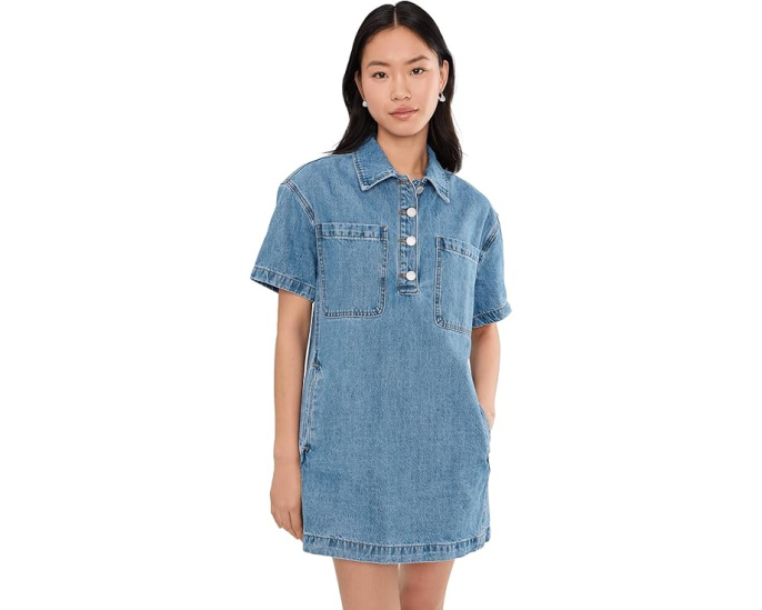 Blank NYC платье Easy Goer Denim Dress из денима с короткими рукавами