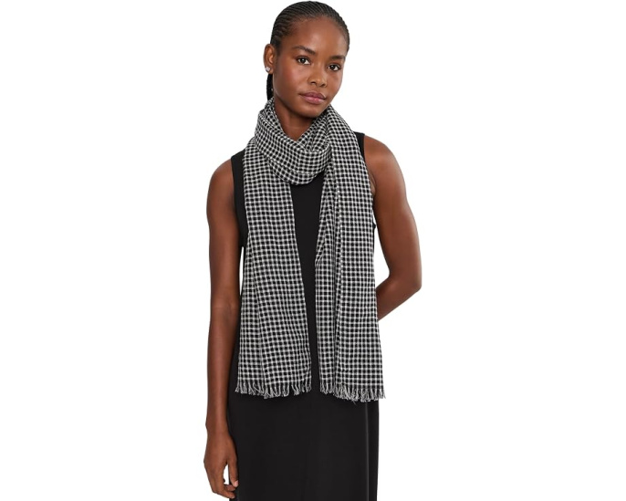 Wool Cotton Check Wrap