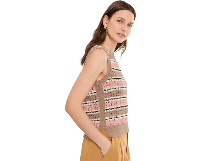 Varley топ Deeley Stripe Stitch Tank с горизонтальной полоской