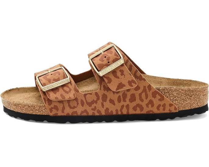 Сандалии Birkenstock Arizona с леопардовым принтом и пробковой стелькой
