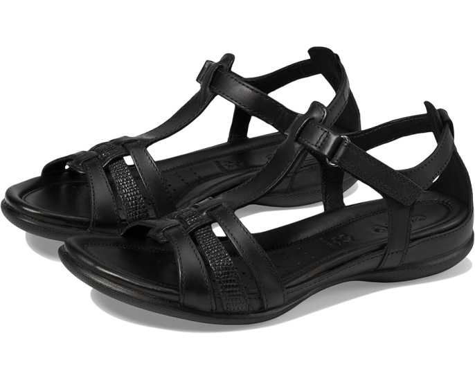 ECCO сандалии Flash T-Strap Sandal с кожаной стелькой и подошвой из ПУ