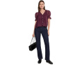 Топ с V-образным вырезом Pintuck Puff Sleeve от Vince Camuto