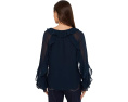Блуза из жатого жоржета с рюшами Lauren Ralph Lauren