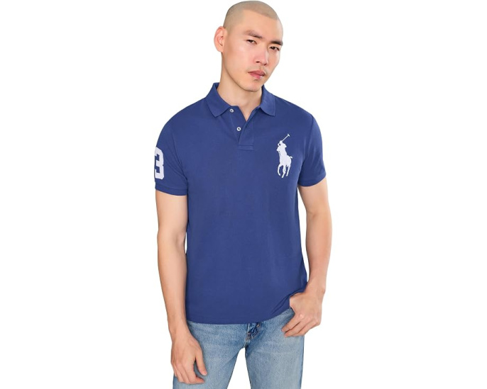 Поло Polo Ralph Lauren Custom Slim Fit Big Pony из хлопка