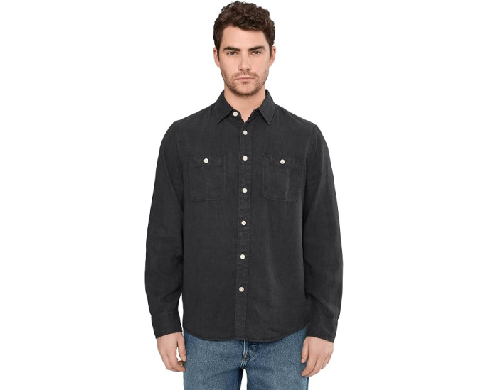 Рубашка Faherty The Tried And True Chambray Workshirt из смеси TENCEL и льна