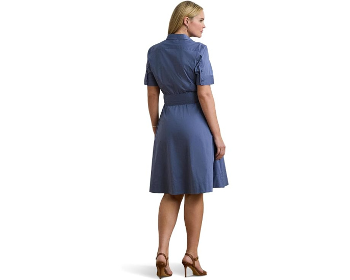 Платье-рубашка Lauren Ralph Lauren с поясом из хлопкового микса (Plus Size)