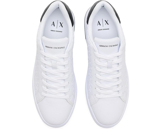 Кроссовки Armani Exchange London кожаные черно-белые