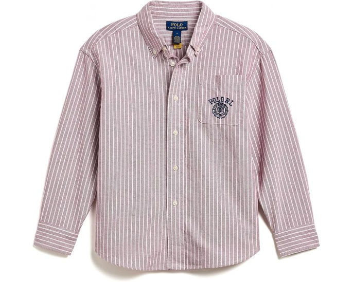 Рубашка оксфорд в полоску хлопковая для малышей Polo Ralph Lauren
