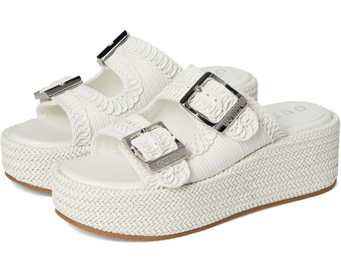 Сандалии GUESS Binks на платформе с плетеными деталями и крупной пряжкой