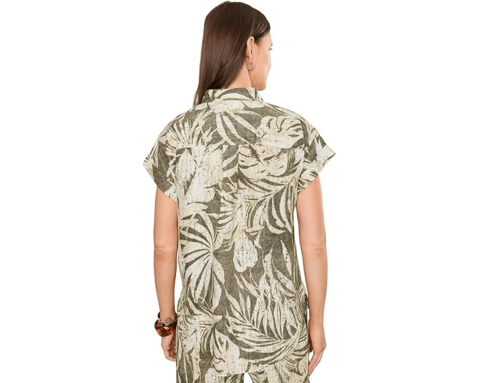 Свободная рубашка с принтом Lauren Ralph Lauren из льна