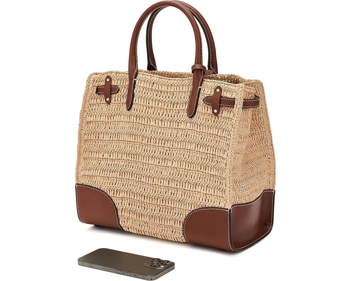 Lauren Ralph Lauren Woven Straw Medium Devyn плетеная соломенная сумка тоут