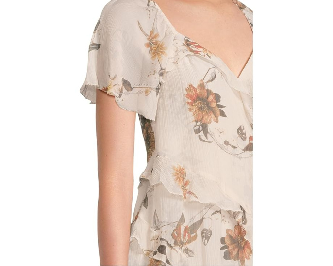 Платье AllSaints Darma с запахом и рюшами