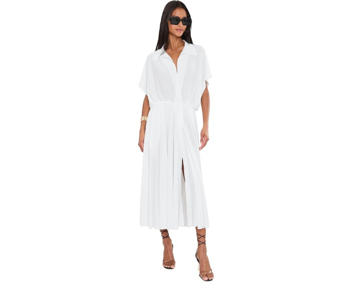 Платье Norma Kamali Oversized Sleeveless Boyfriend NK Shirt Flared с поясом