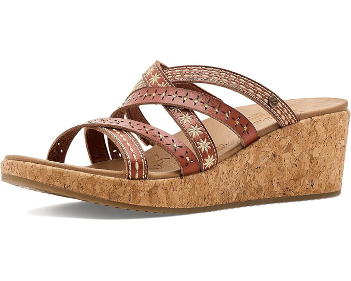 Сандалии SKECHERS Arch Fit Beverlee 2.0 Tigger Posse с искусственной кожей и пробковым клином