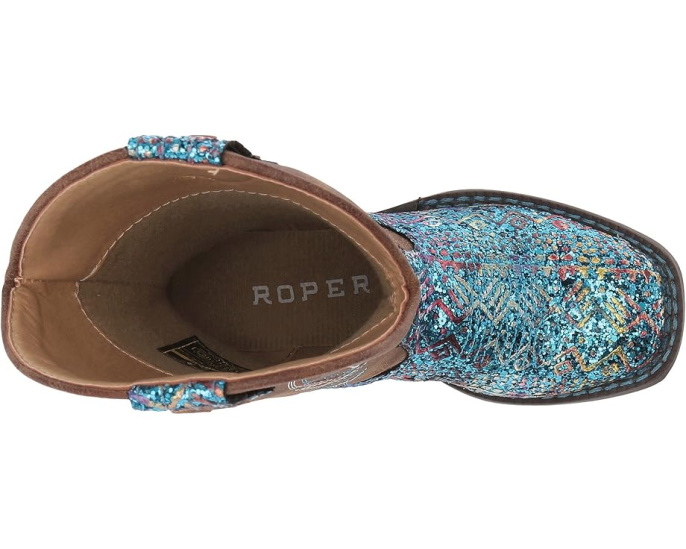 Сапоги Roper Kids Glitter Aztec с квадратным носком и блестками