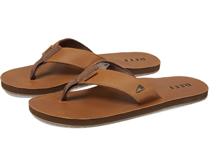 Кожаные шлепанцы Reef Leather Smoothy с тройной плотностью EVA и поддержкой свода