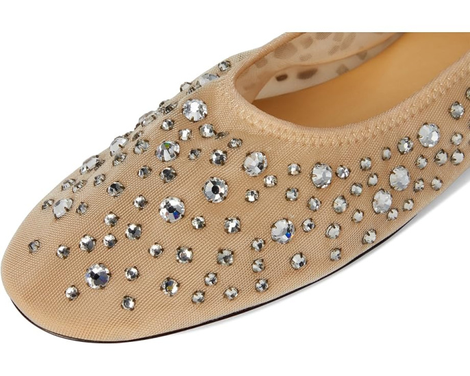 Балетки Tory Burch Crystal Ballet с кристаллами и эластичным краем