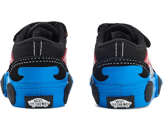Детские кеды Vans Kids Old Skool V Car на липучке с усиленным мыском