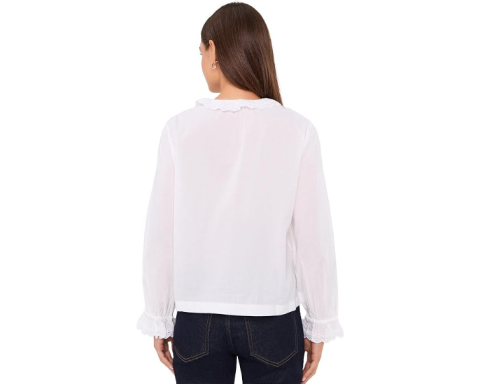 Madewell Ruffled Pintuck Top с высоким воротом