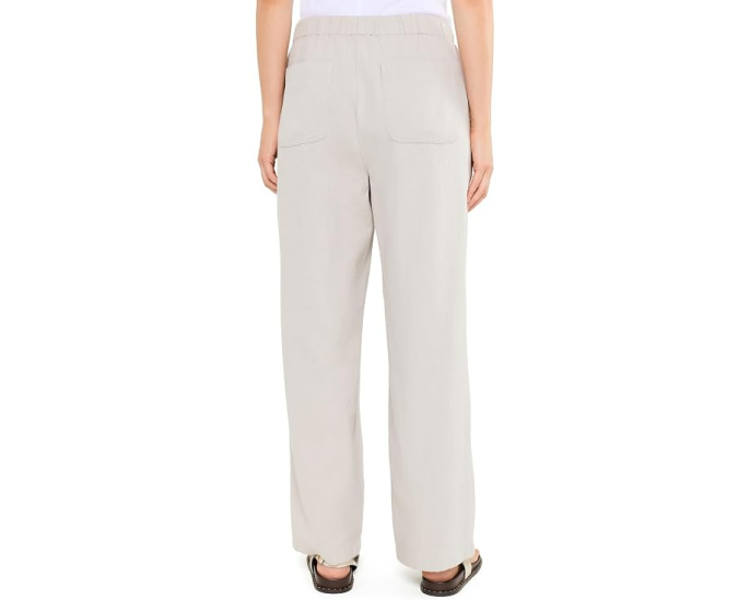 Белые удлиненные прямые брюки Eileen Fisher из льна и органического хлопка