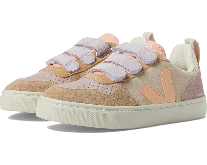 Детские кроссовки VEJA Small V-10 Suede с верхом из замши и тремя липучками